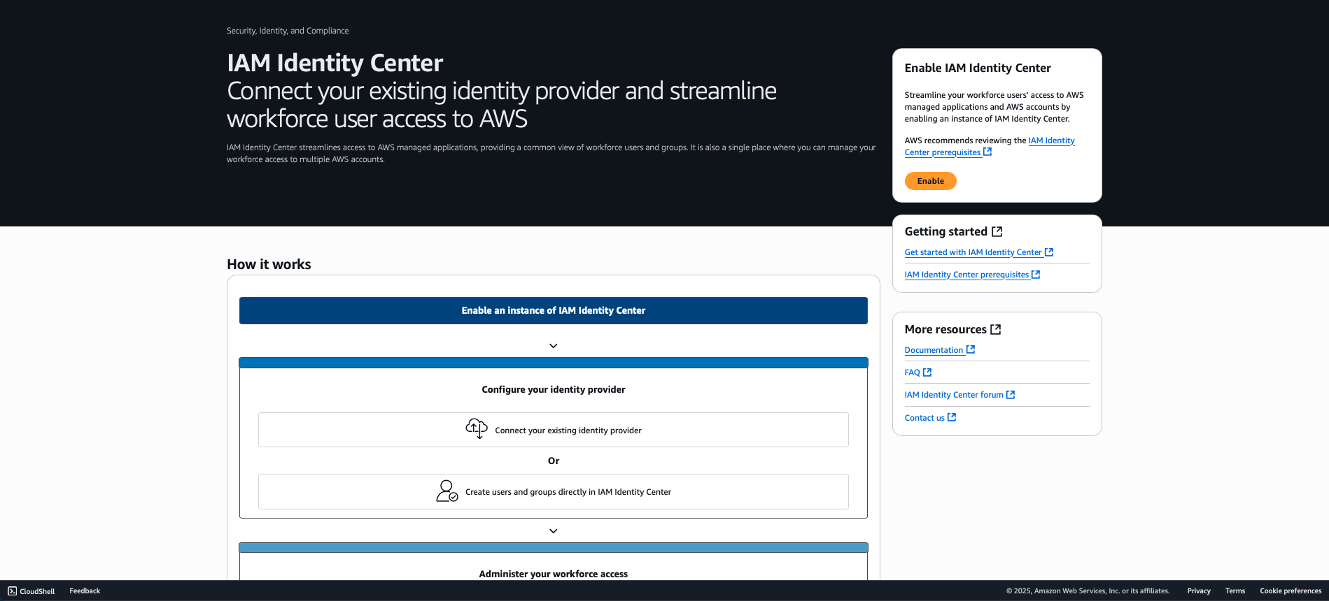 Enable AWS Identity Center